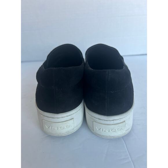 Vince Warren Black Suede White Platform Round Toe Slip On Skate Sneaker Shoes 7 - Picture 8 of 13